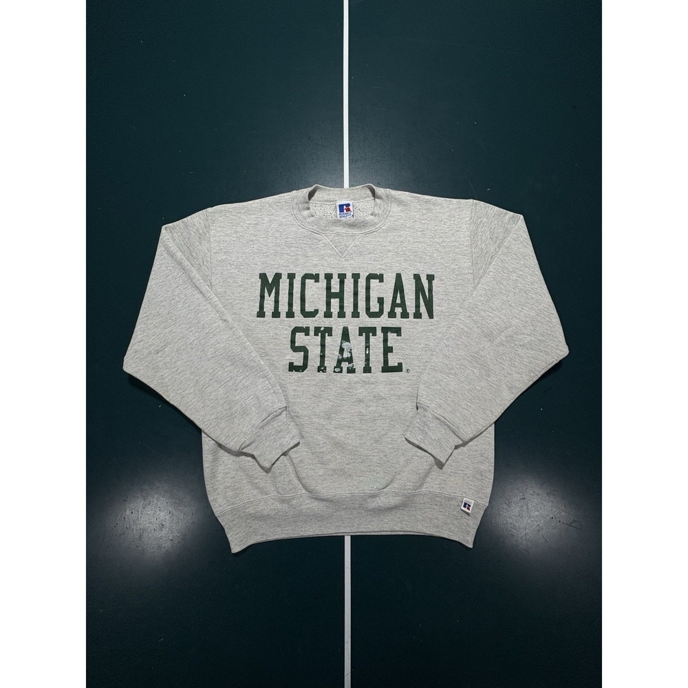 Vtg 90s Michigan State University Russell Athletic Crewneck Sweatshirt Small USA